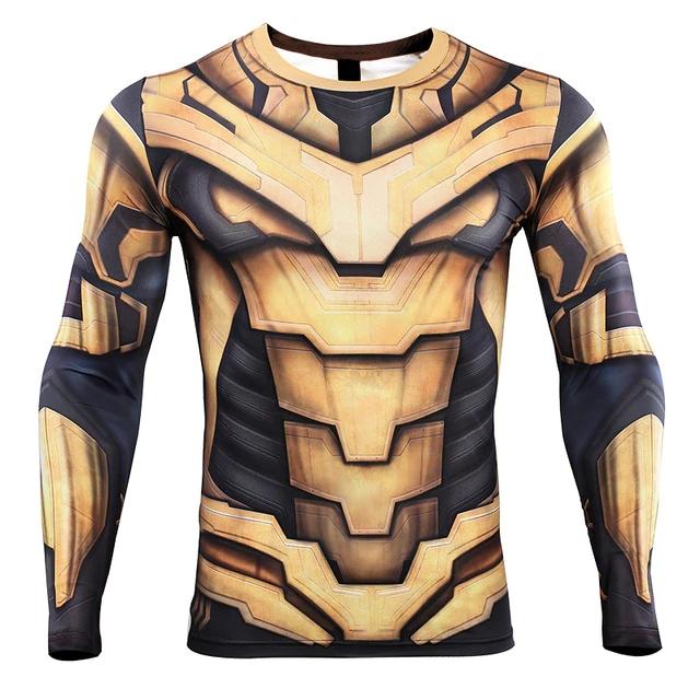 Thanos 3D Printed T shirts Men Avengers 4 Endgame Compression Shirt 2019 Summer Cosplay Costume Tights Long Sleeve Tops Male
