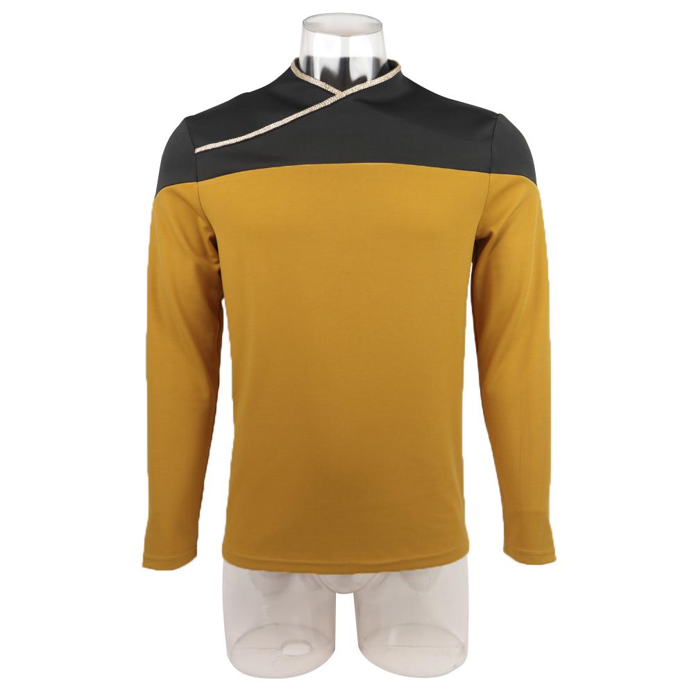 Star Trek  Cosicon TNG Captain Picard Red Uniform Top Jacket Voyager DS9 Yellow Cosplay Costumes Halloween Party Prop