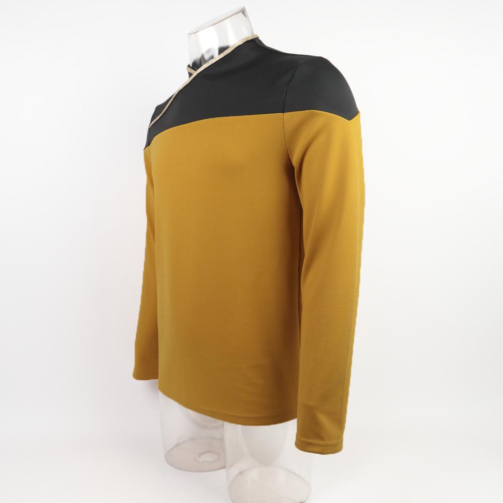 Star Trek  Cosicon TNG Captain Picard Red Uniform Top Jacket Voyager DS9 Yellow Cosplay Costumes Halloween Party Prop