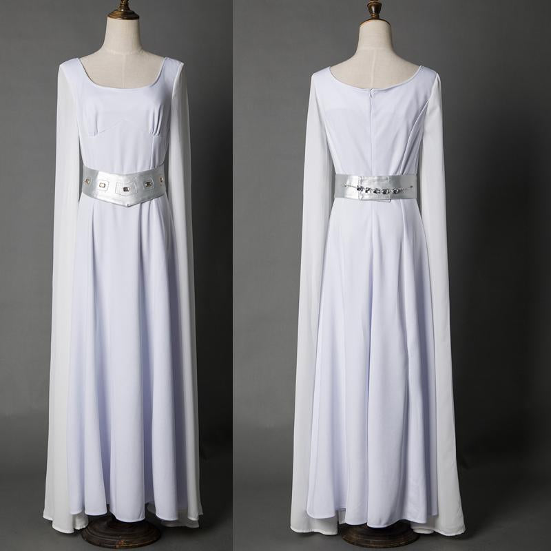Star Wars A New Hope Princess Leia White Dress Cosplay Costume for Halloween