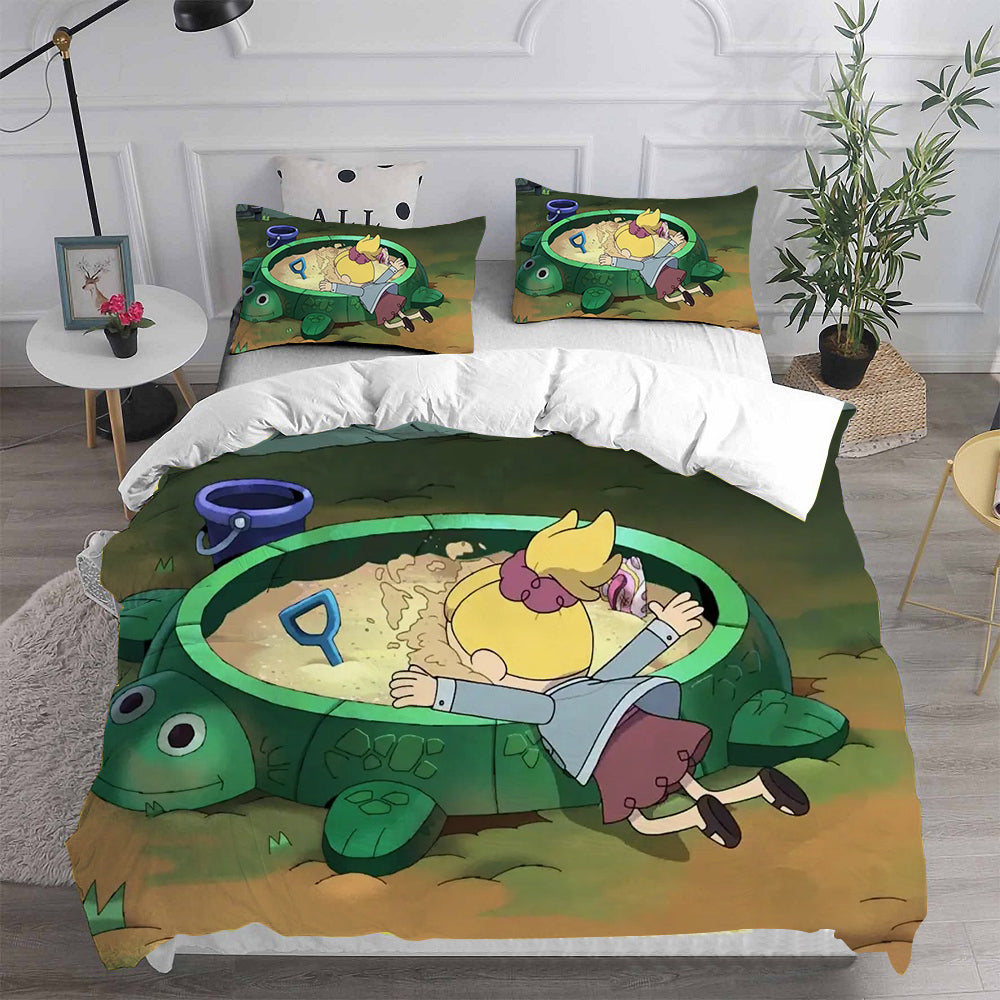 Amphibia Teen Girl in a Frog World Cosplay Bedding Set Duvet Cover Pillowcases Halloween Home Decor