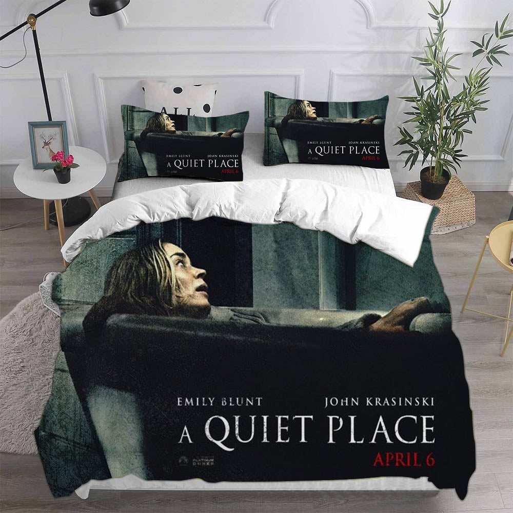 A Quiet Place Cosplay Bedding Set Duvet Cover Pillowcases Halloween Home Decor