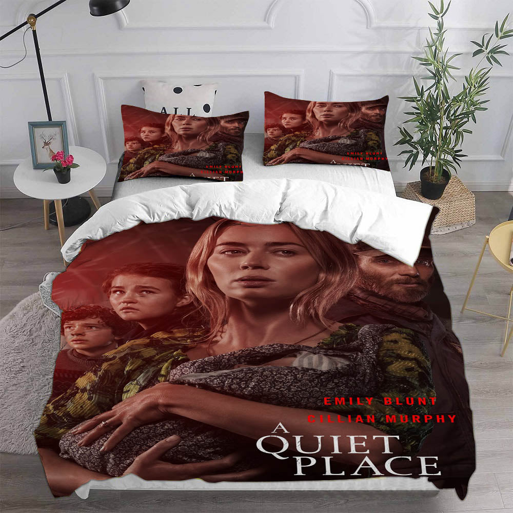 A Quiet Place Cosplay Bedding Set Duvet Cover Pillowcases Halloween Home Decor