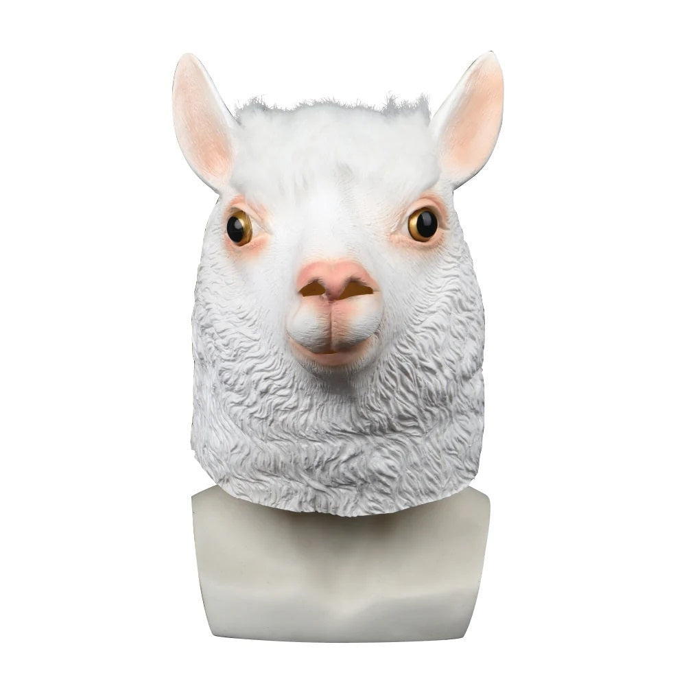 Alpaca Cosplay Latex  Mask Animal Full Head Masks for Halloween Props
