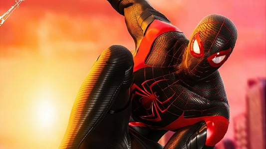 black and red spiderman suit