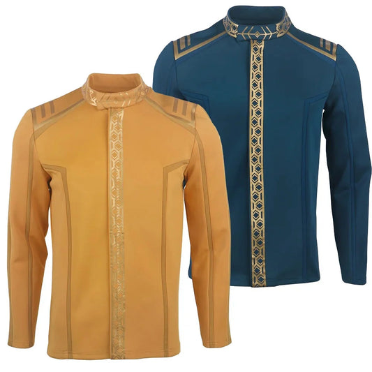 Star Trek  SNW Captain Pike Gold Uniforms Spock Blue Top Shirts