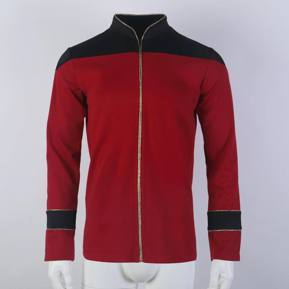 ST The Next Generation TNG Admiral Tunic Uniforms Red Gold Men Shirts ...