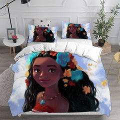 Moana Girl Cosplay Bedding Set Duvet Cover Pillowcases Halloween Home Decor