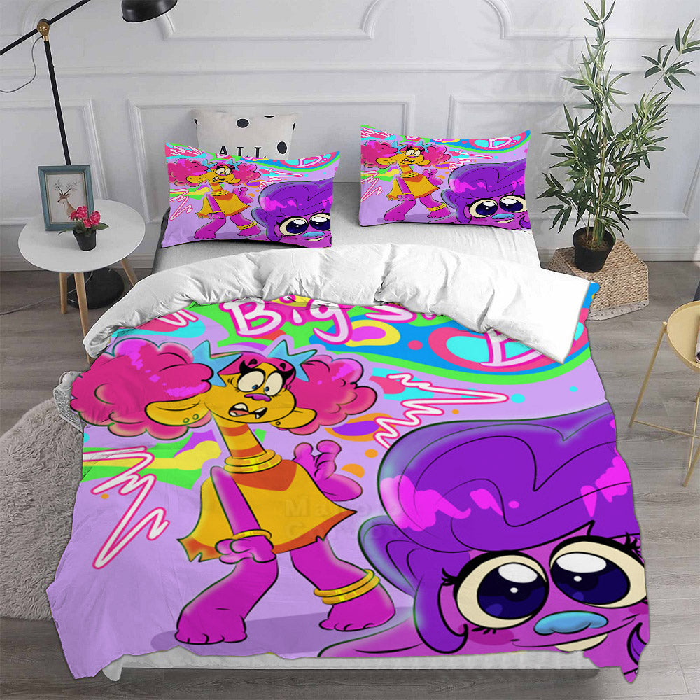 Trolls Band Together Cosplay Bedding Set Duvet Cover Pillowcases Halloween Home Decor