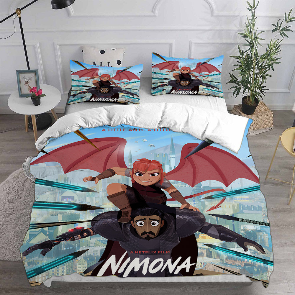 Nimona Cosplay Bedding Set Duvet Cover Pillowcases Halloween Home Decor