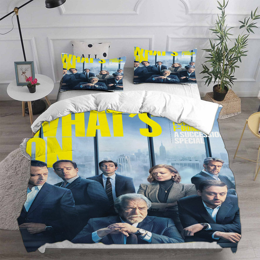 Succession Season Cosplay Bedding Set Duvet Cover Pillowcases Halloween Home Decor