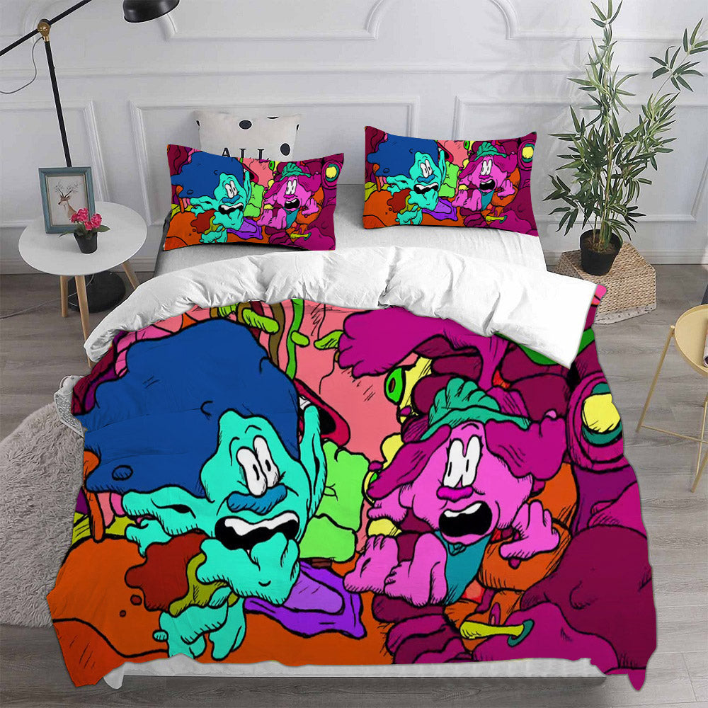 Trolls Band Together Cosplay Bedding Set Duvet Cover Pillowcases Halloween Home Decor