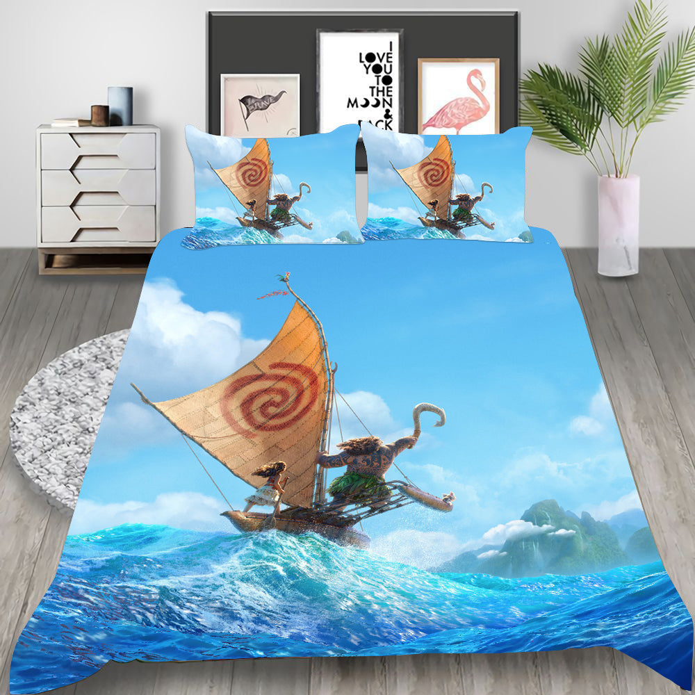 Moana Cosplay Bedding Set Duvet Cover Pillowcases Halloween Home Decor