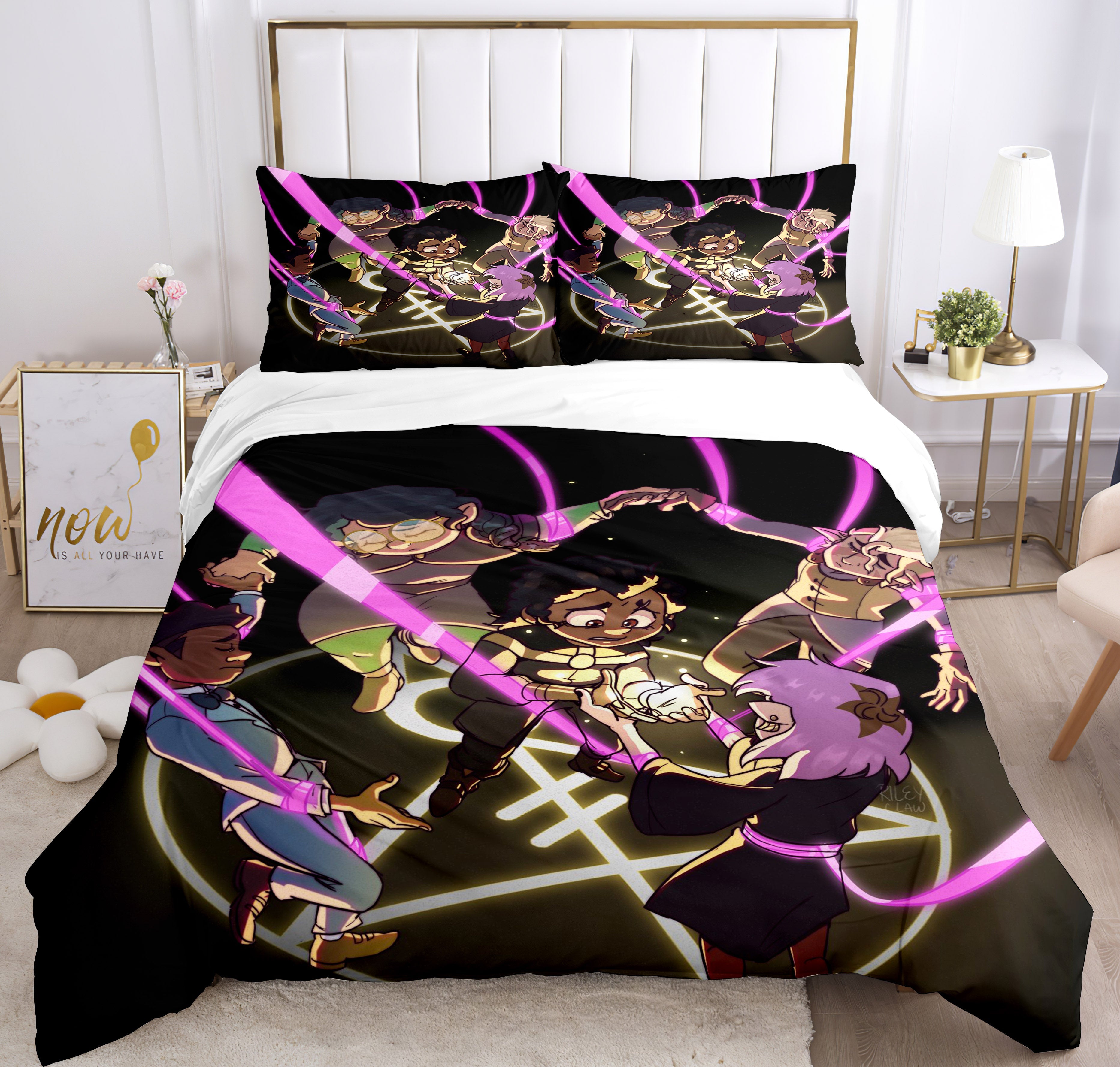 The Owl House Cosplay Bedding Set Duvet Cover Pillowcases Halloween Home Decor