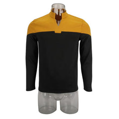 Cosicon Star Trek Picard  Uniform New Engineering Gold Top Shirts Halloween Cosplay Costume