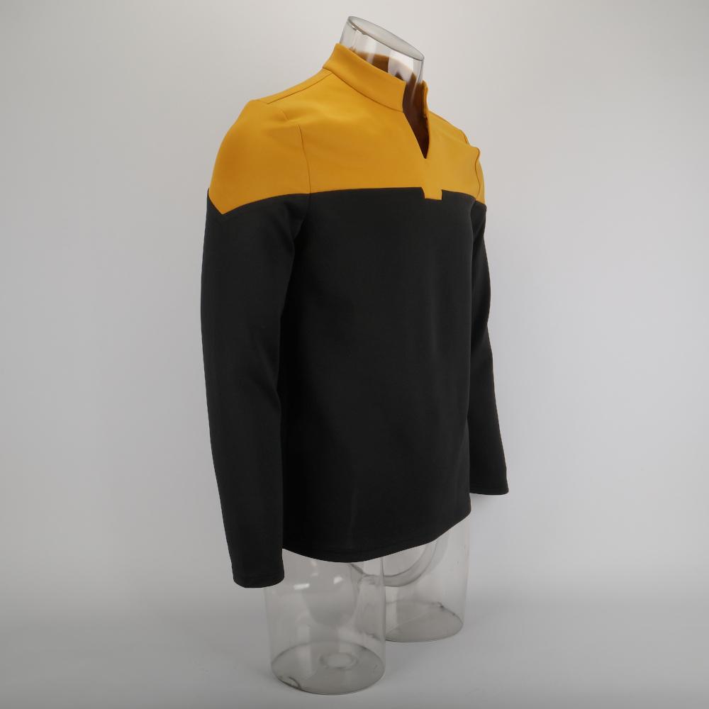 Cosicon Star Trek Picard  Uniform New Engineering Gold Top Shirts Halloween Cosplay Costume