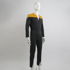 Cosicon Star Trek Deep Space Nine Commander Sisko Duty Uniform Jumpsuit Yellow Cosplay Costumes Halloween Party Prop