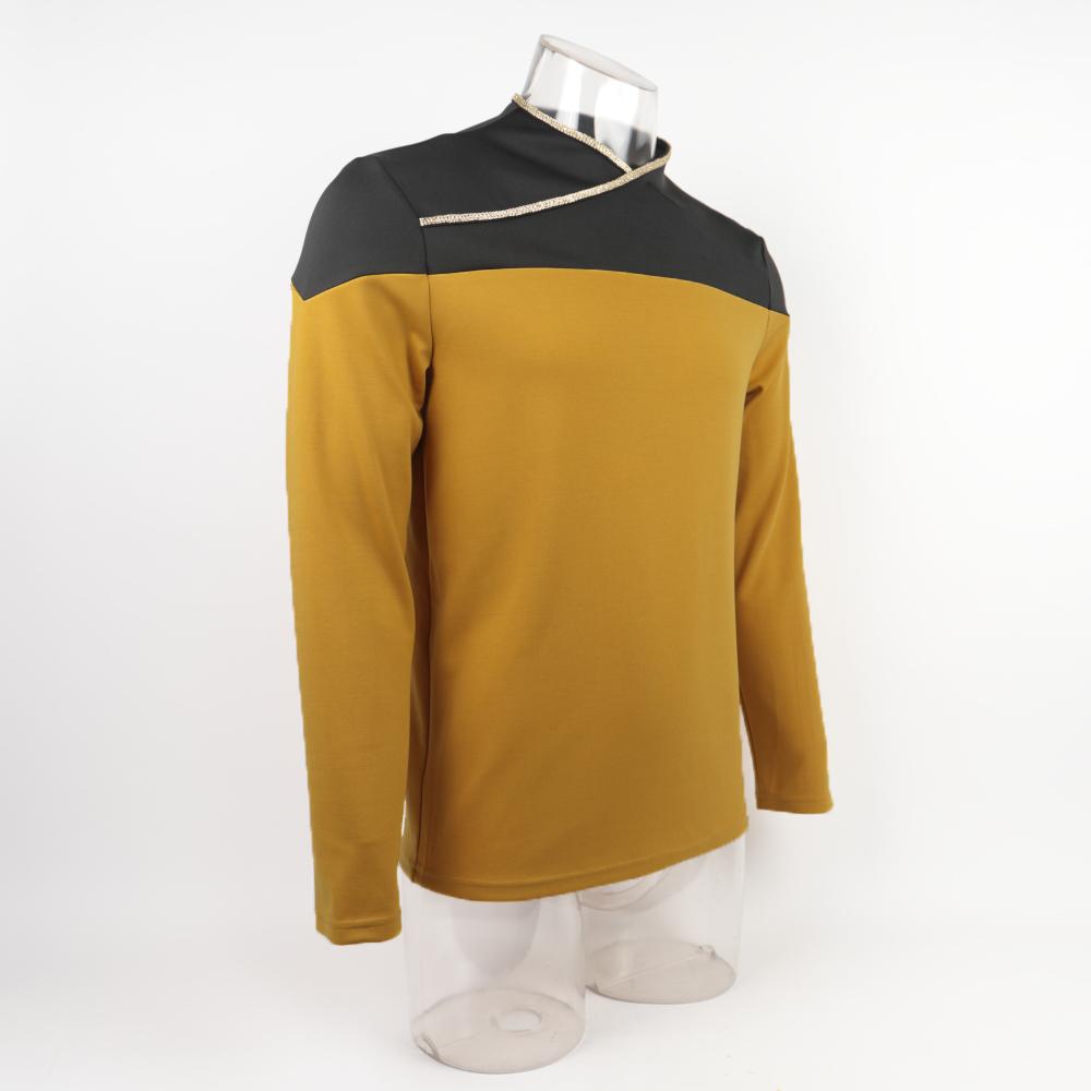 Star Trek  Cosicon TNG Captain Picard Red Uniform Top Jacket Voyager DS9 Yellow Cosplay Costumes Halloween Party Prop