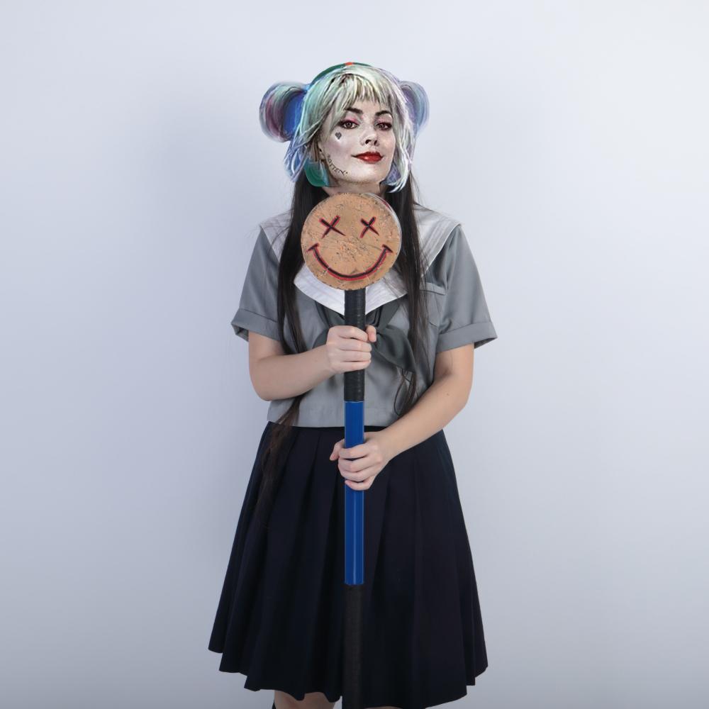 Birds of Prey Cosplay Harley Quinn Mallet Hammer Smile Face Suicide Squad Bat Halloween Props