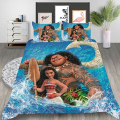 Moana Cosplay Bedding Set Duvet Cover Pillowcases Halloween Home Decor