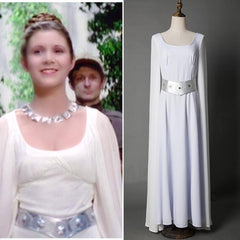 Star Wars A New Hope Princess Leia White Dress Cosplay Costume for Halloween