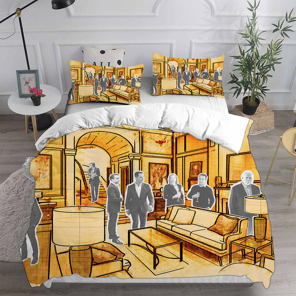 Succession Season Cosplay Bedding Set Duvet Cover Pillowcases Halloween Home Decor