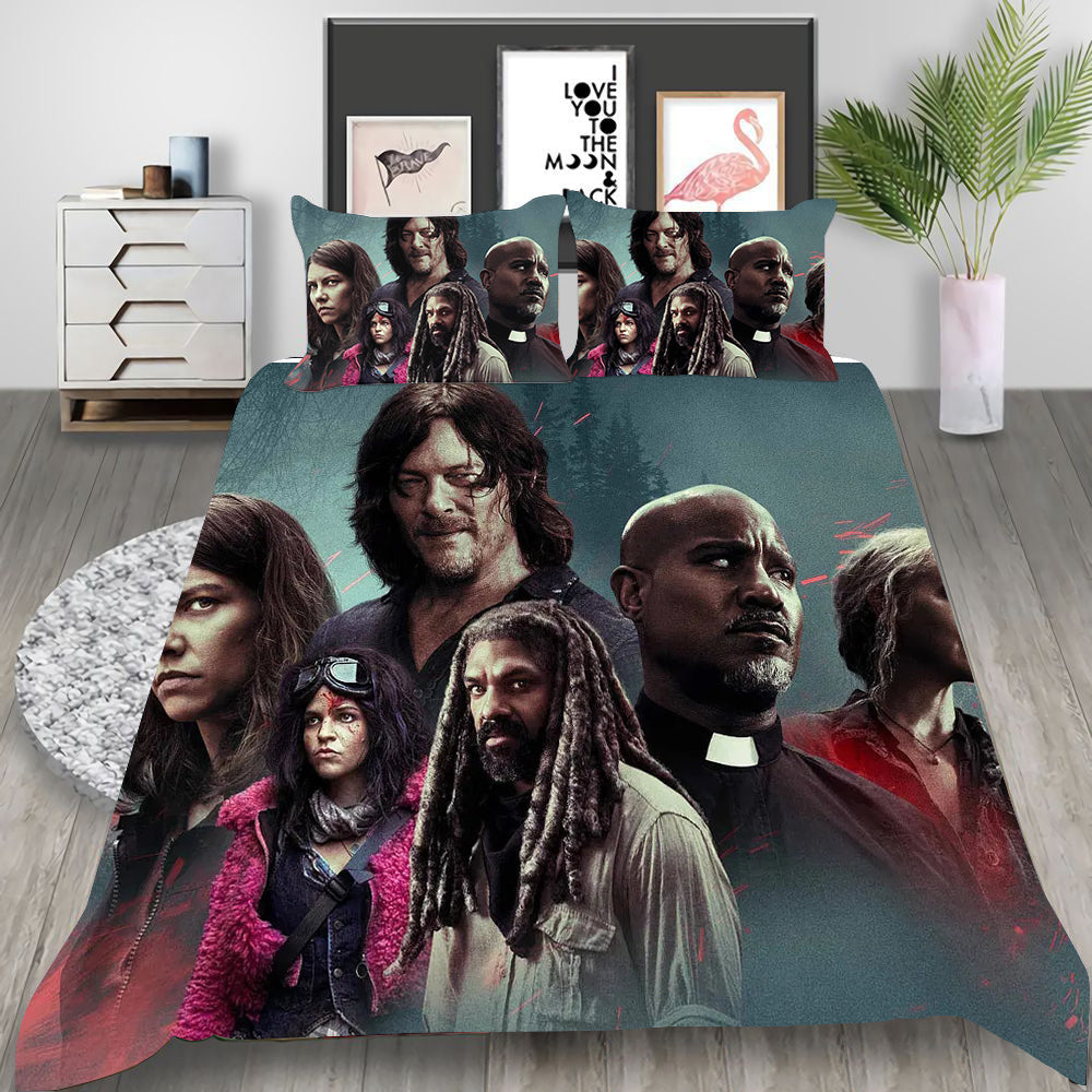 The Walking Dead Season 11 Cosplay Bedding Set Duvet Cover Pillowcases Halloween Home Decor