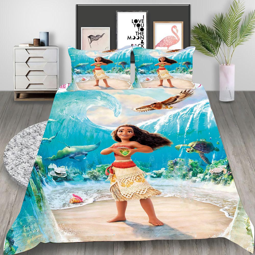 Moana Cosplay Bedding Set Duvet Cover Pillowcases Halloween Home Decor