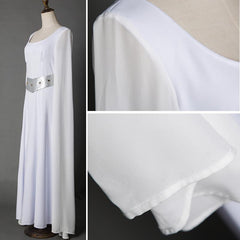 Star Wars A New Hope Princess Leia White Dress Cosplay Costume for Halloween