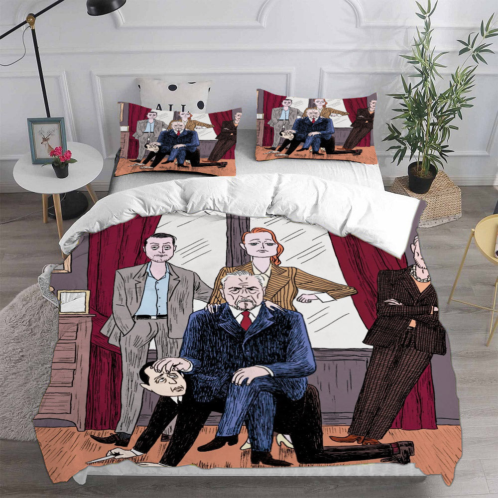 Succession Season Cosplay Bedding Set Duvet Cover Pillowcases Halloween Home Decor