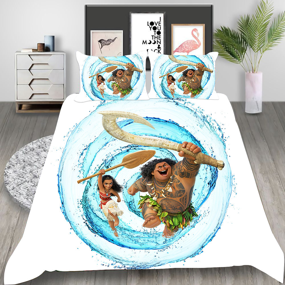 Moana Cosplay Bedding Set Duvet Cover Pillowcases Halloween Home Decor