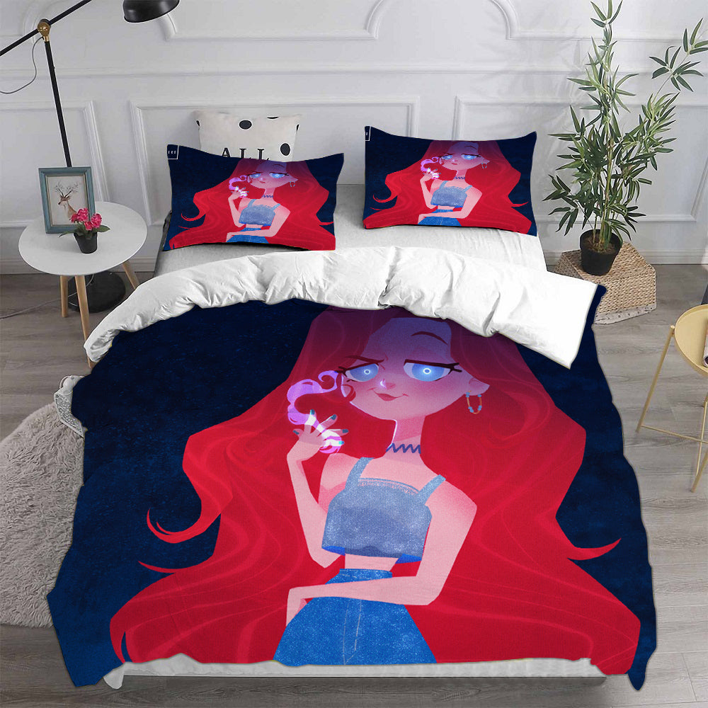 Ruby Gillman Teenage Kraken Cosplay Bedding Set Duvet Cover Pillowcases Halloween Home Decor