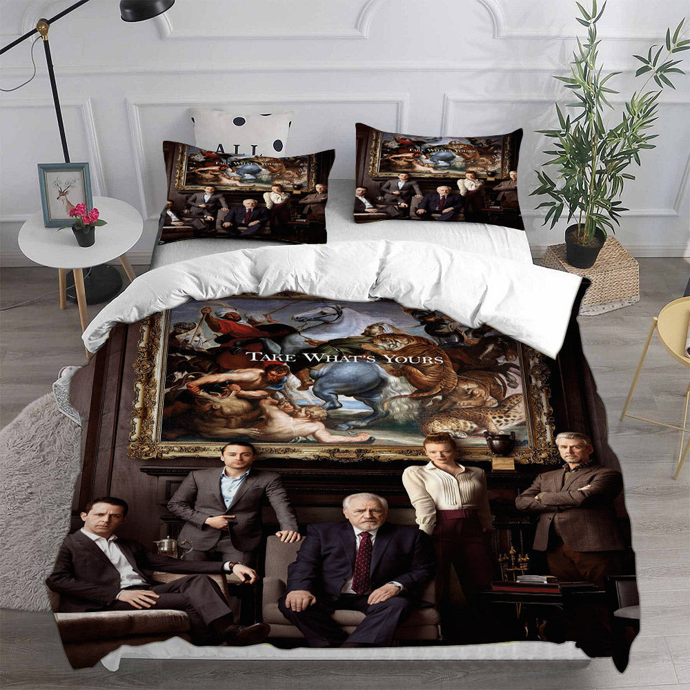 Succession Season Cosplay Bedding Set Duvet Cover Pillowcases Halloween Home Decor