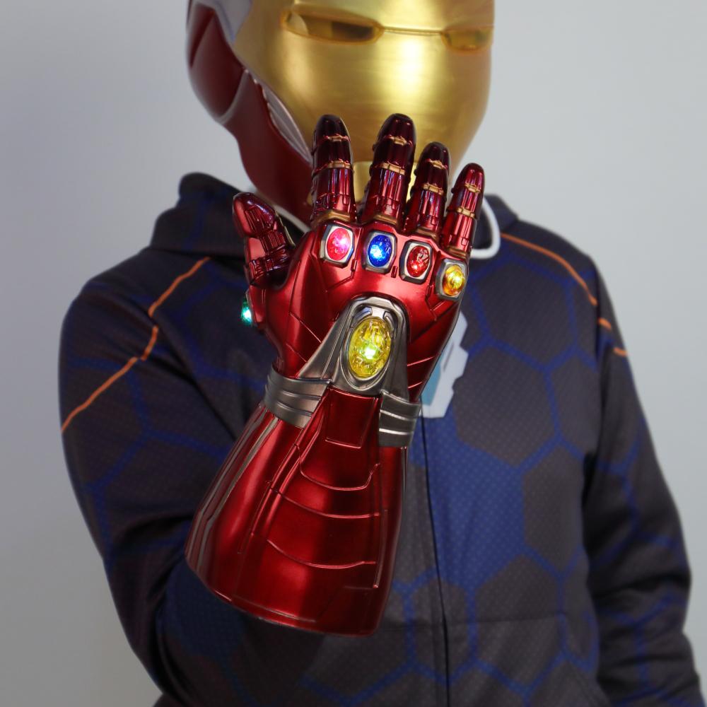 Avengers Endgame Iron Man Gauntlet Gloves Stone Movable Led Light Infinity War Glove Halloween Cosplay props