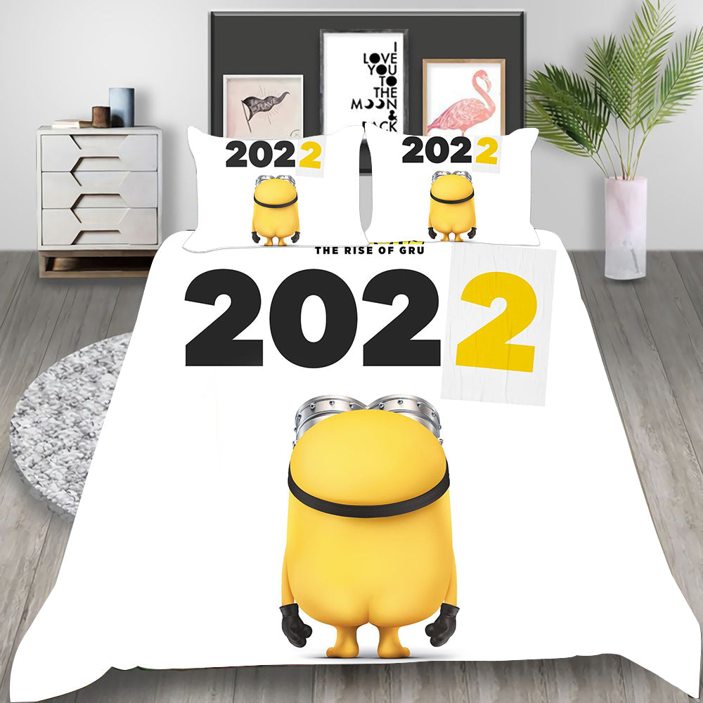 Minions Cosplay Bedding Set Duvet Cover Pillowcases Halloween Home Decor