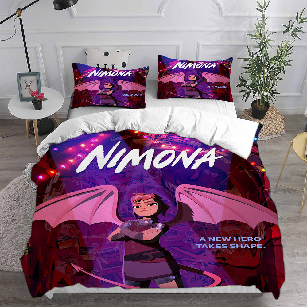 Nimona Cosplay Bedding Set Duvet Cover Pillowcases Halloween Home Decor