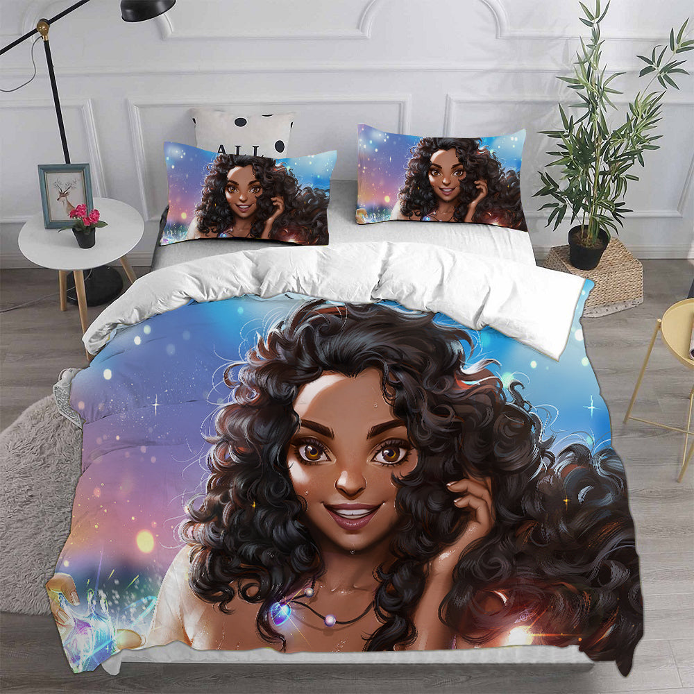 Moana Girl Cosplay Bedding Set Duvet Cover Pillowcases Halloween Home Decor