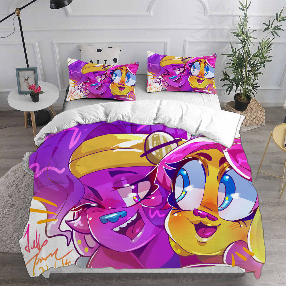 Trolls Band Together Cosplay Bedding Set Duvet Cover Pillowcases Halloween Home Decor