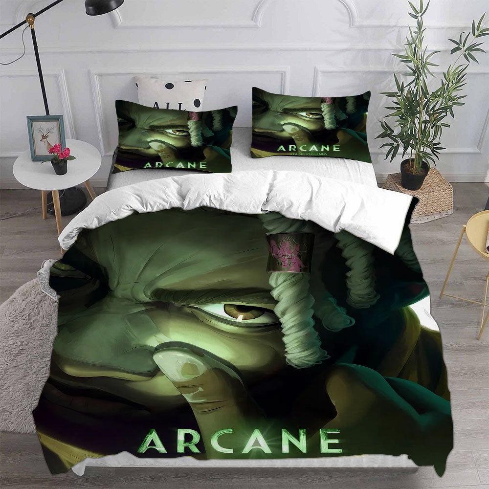 Arcane League of Legends Cosplay Bedding Set Duvet Cover Pillowcases Halloween Home Decor