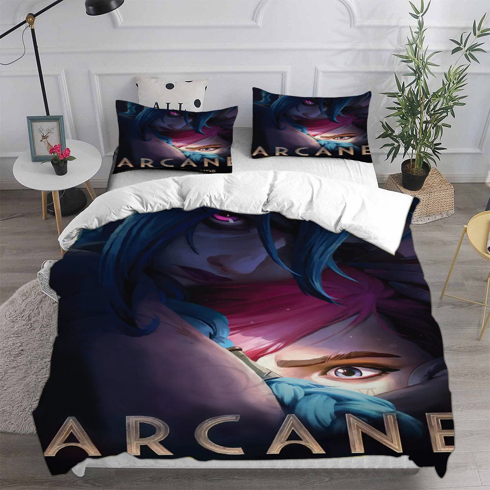 Arcane League of Legends Cosplay Bedding Set Duvet Cover Pillowcases Halloween Home Decor