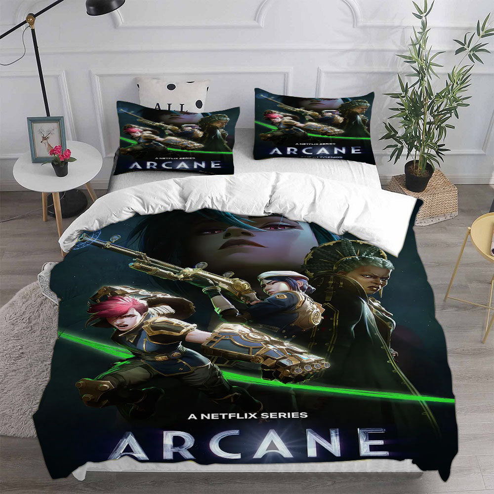 Arcane League of Legends Cosplay Bedding Set Duvet Cover Pillowcases Halloween Home Decor