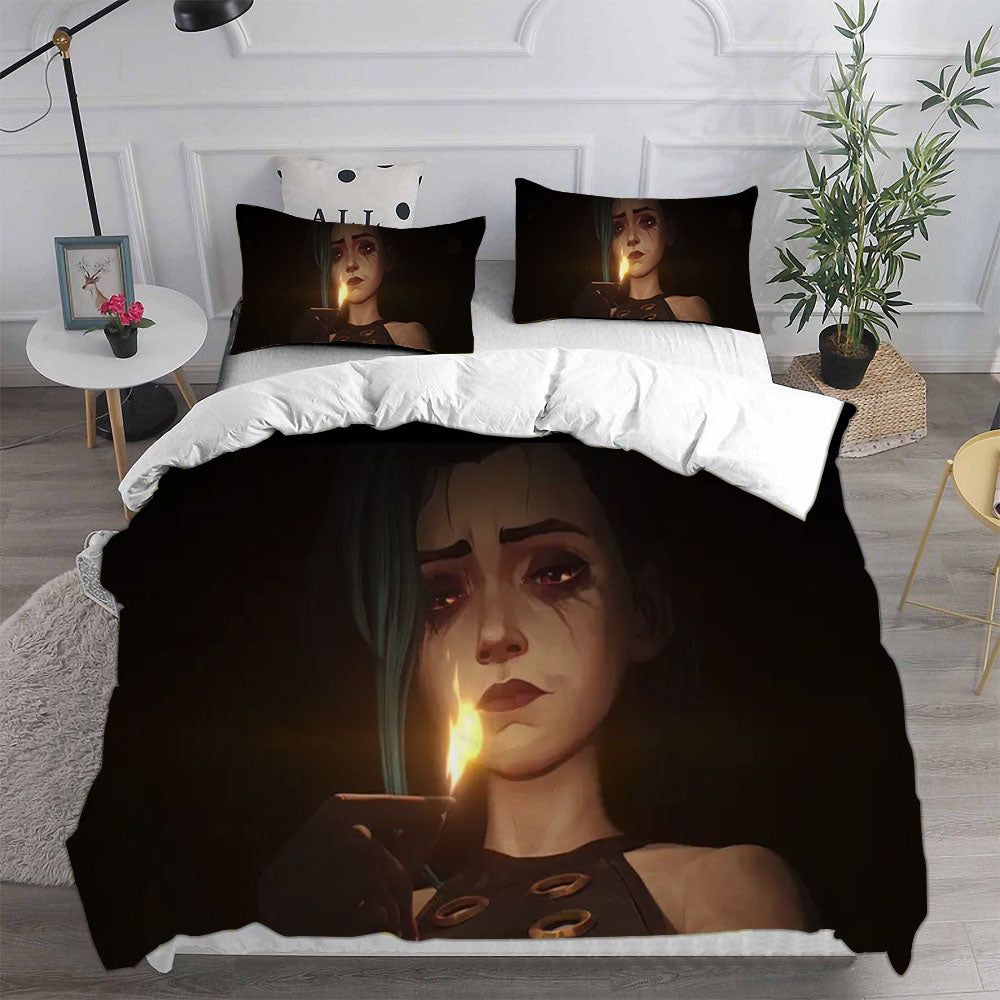 Arcane League of Legends Cosplay Bedding Set Duvet Cover Pillowcases Halloween Home Decor