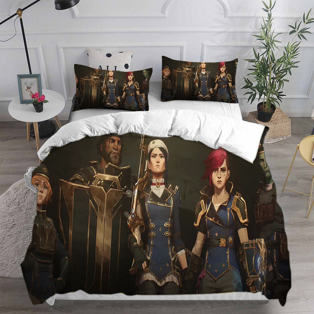 Arcane League of Legends Cosplay Bedding Set Duvet Cover Pillowcases Halloween Home Decor