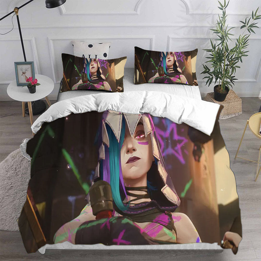 Arcane League of Legends Cosplay Bedding Set Duvet Cover Pillowcases Halloween Home Decor