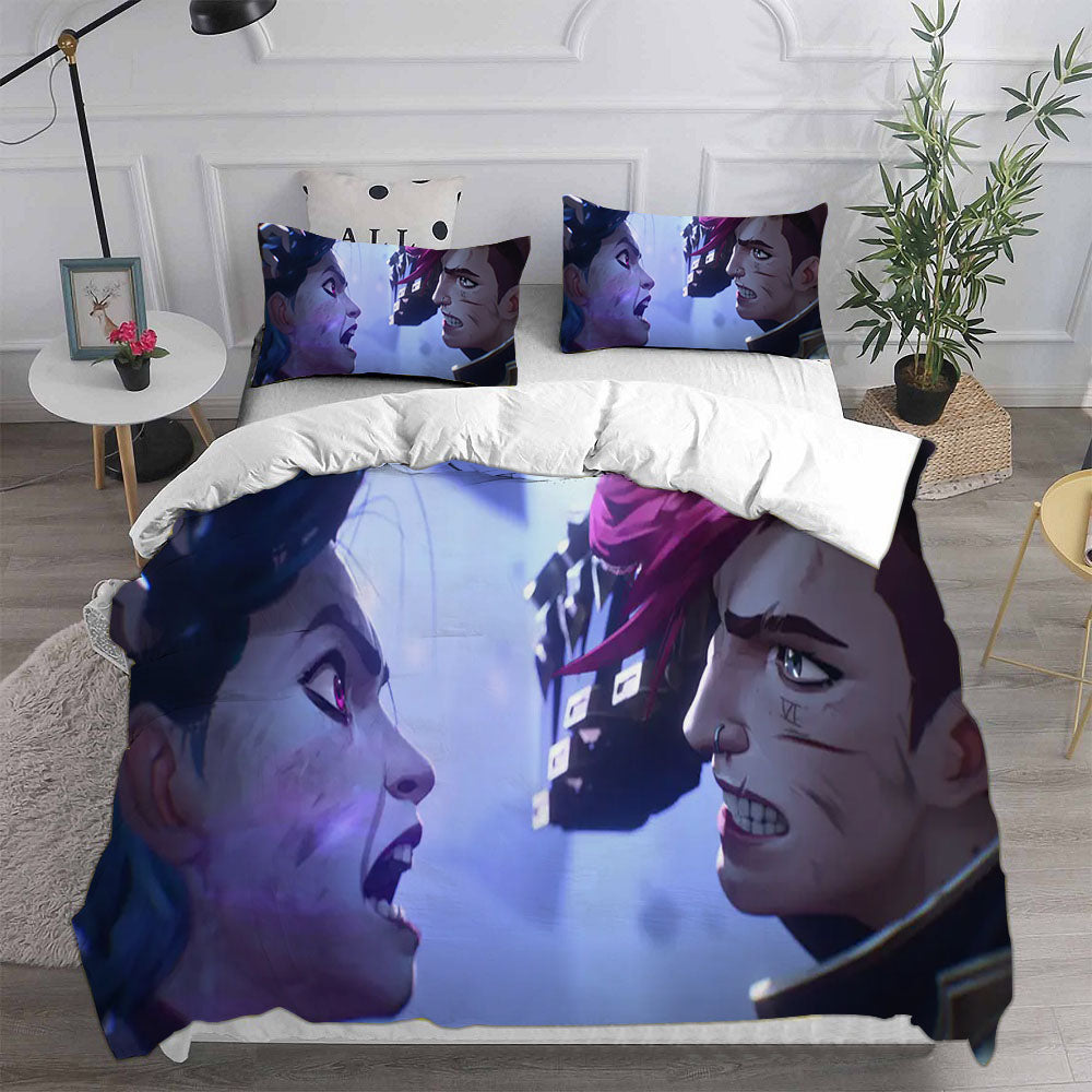 Arcane League of Legends Cosplay Bedding Set Duvet Cover Pillowcases Halloween Home Decor