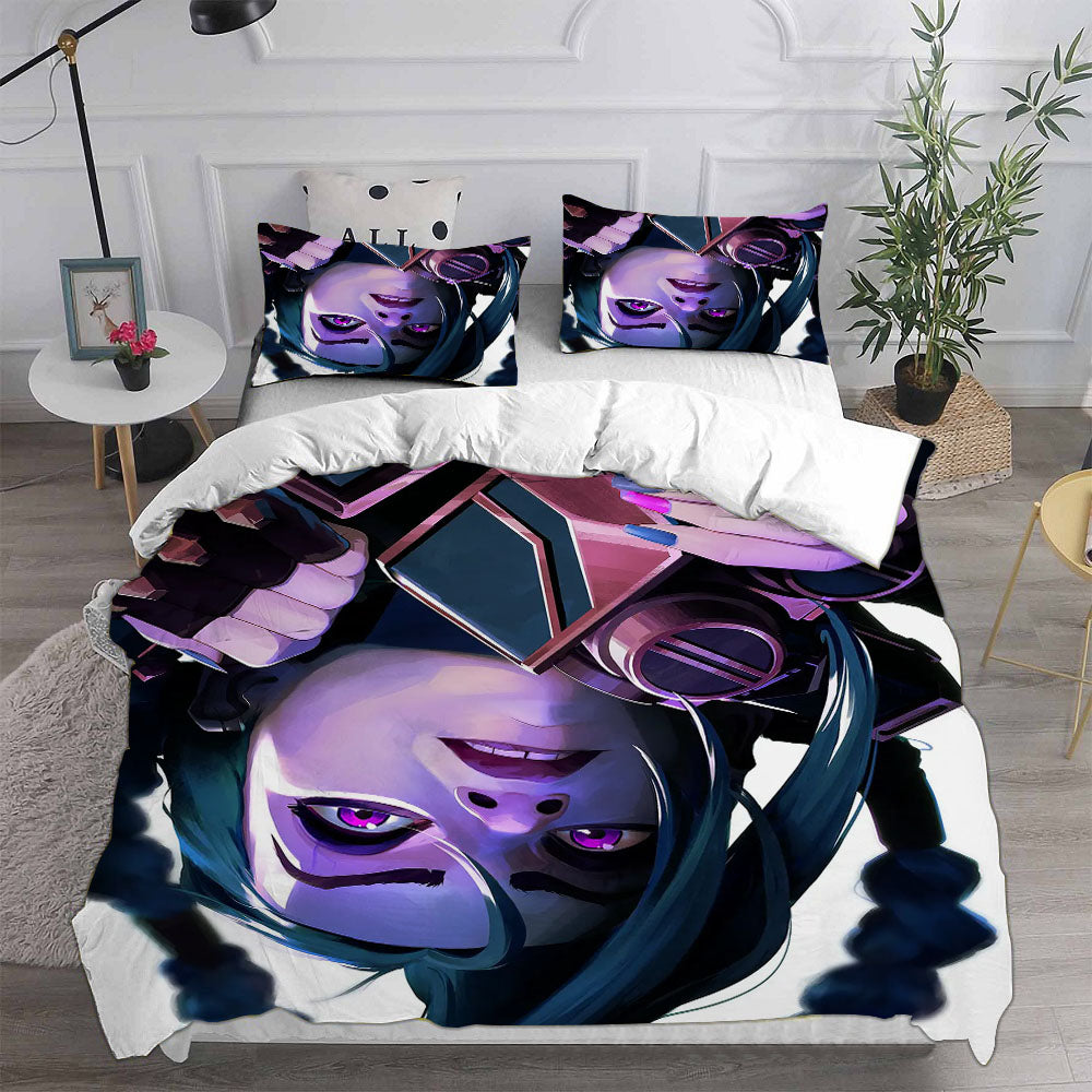 Arcane League of Legends Cosplay Bedding Set Duvet Cover Pillowcases Halloween Home Decor