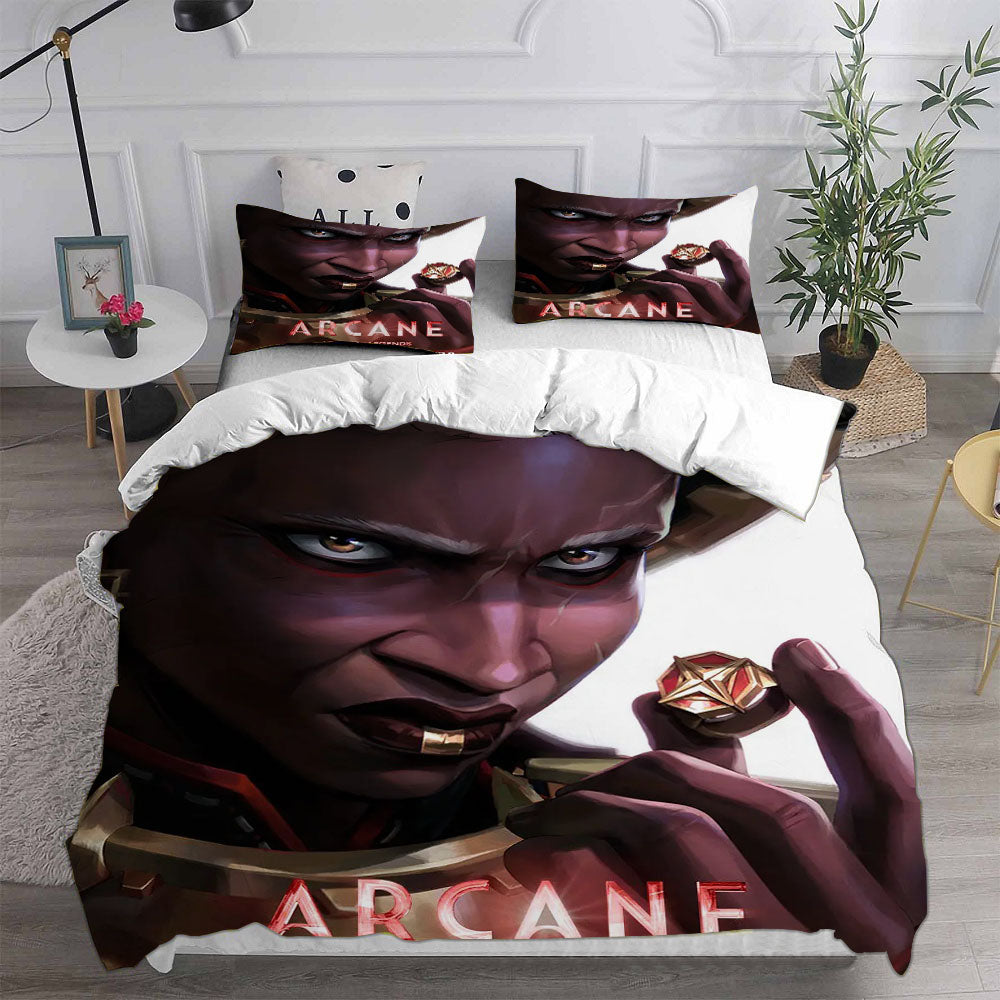 Arcane League of Legends Cosplay Bedding Set Duvet Cover Pillowcases Halloween Home Decor