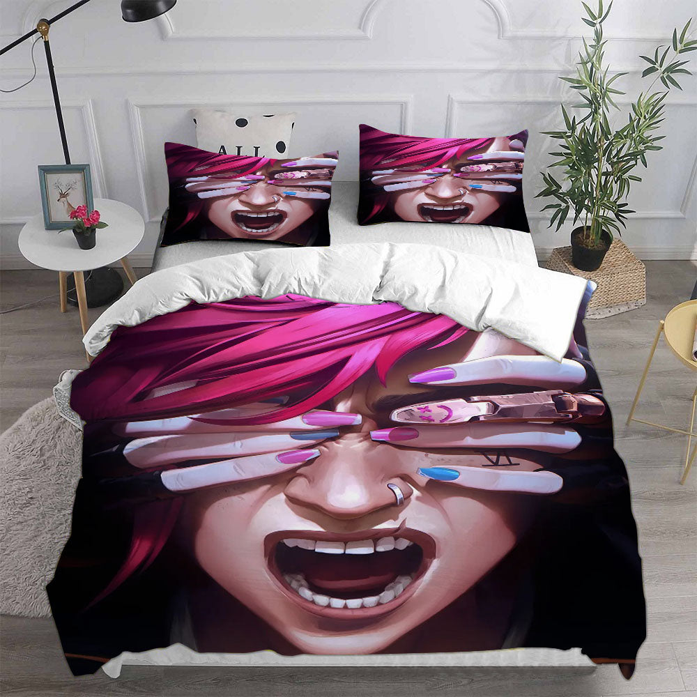 Arcane League of Legends Cosplay Bedding Set Duvet Cover Pillowcases Halloween Home Decor