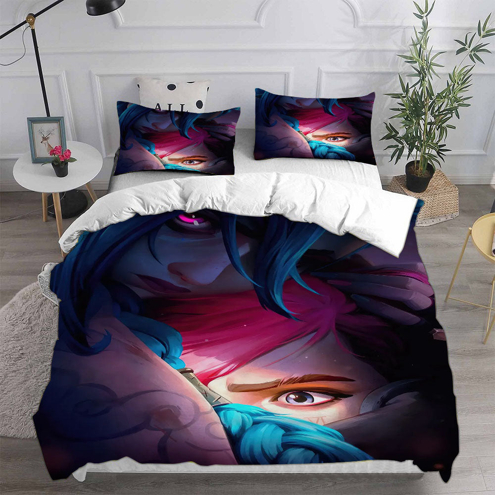 Arcane League of Legends Cosplay Bedding Set Duvet Cover Pillowcases Halloween Home Decor