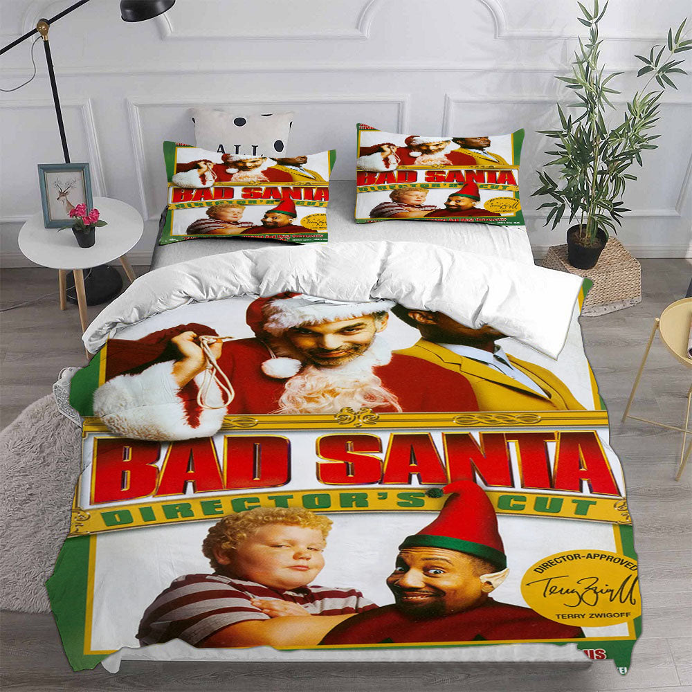 Bad Santa Cosplay Bedding Set Duvet Cover Pillowcases Halloween Home Decor